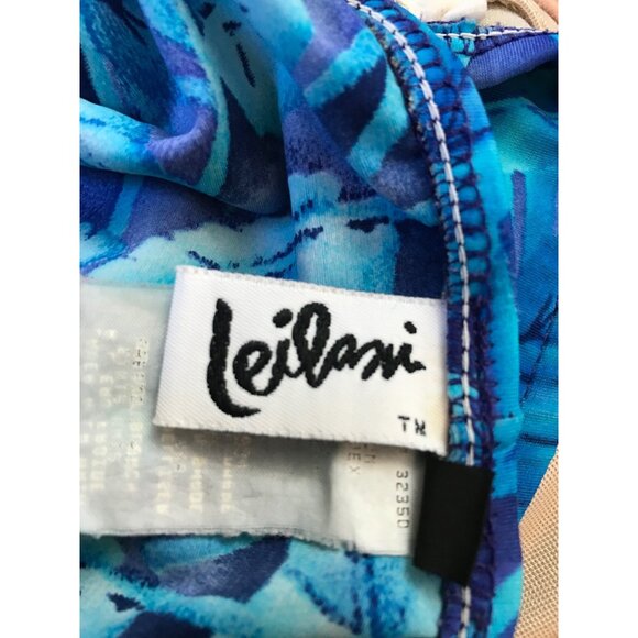 Vintage 90s LEILANI Tropical Palm Print Bikini 2pc High Waisted Swimsuit Sz 8 - Picture 3 of 6